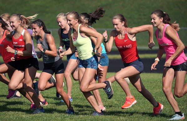 The St. Paul Highland Park girls’ cross-country team held its first practice on Monday. They return seven top runners to a team that won its first s