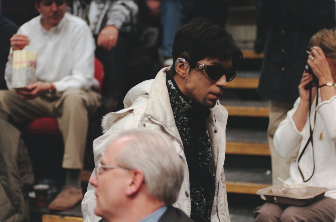 Prince made his way out of Target Center during a Timberwolves game in 1997