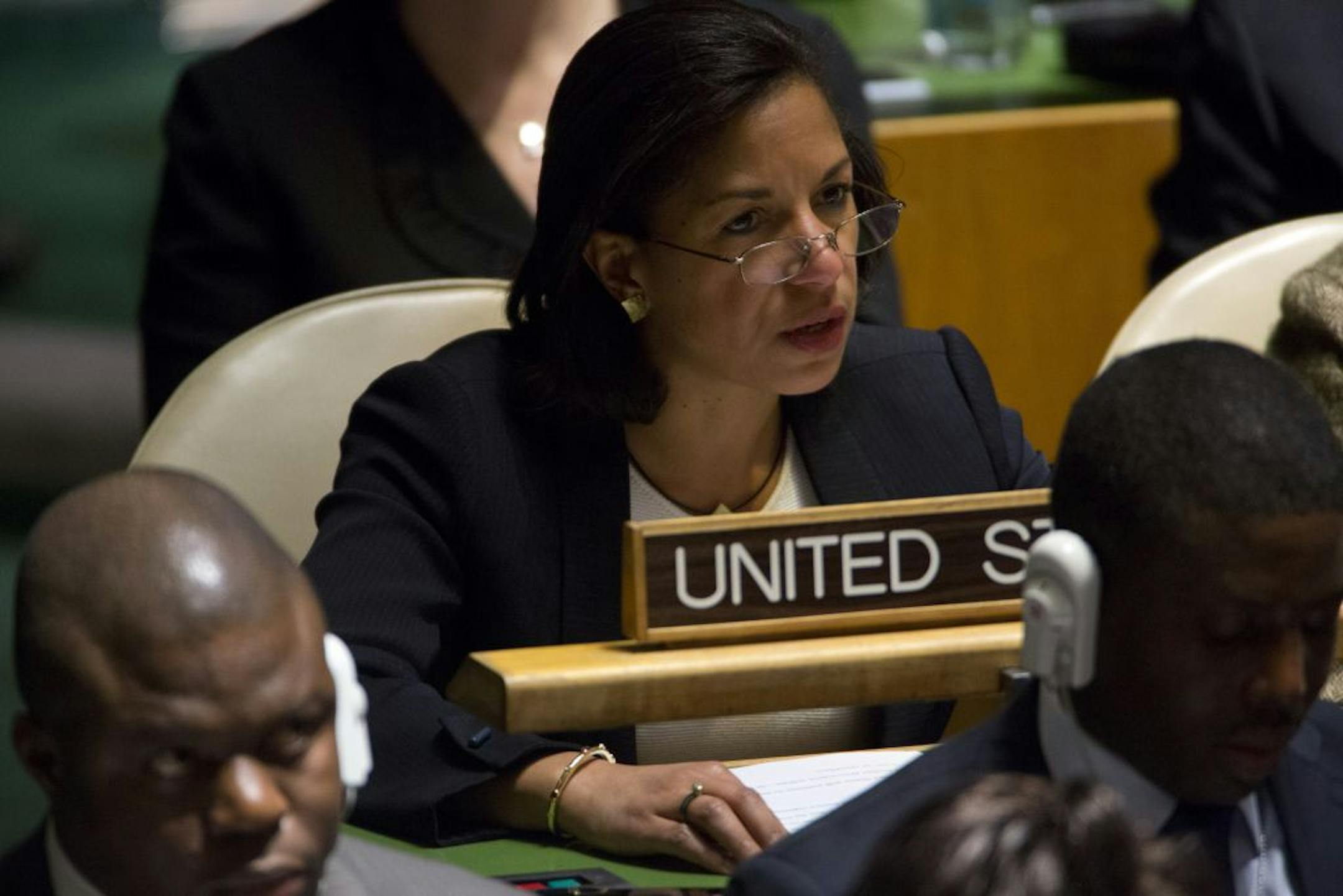 U.S. Ambassador to the United Nations Susan Rice speaks at the U.N. General Assembly, Nov. 29, 2012. An overwhelming majority of countires voted on Thursday to recognize Palestine as a "nonmember observer state" at the United Nations.