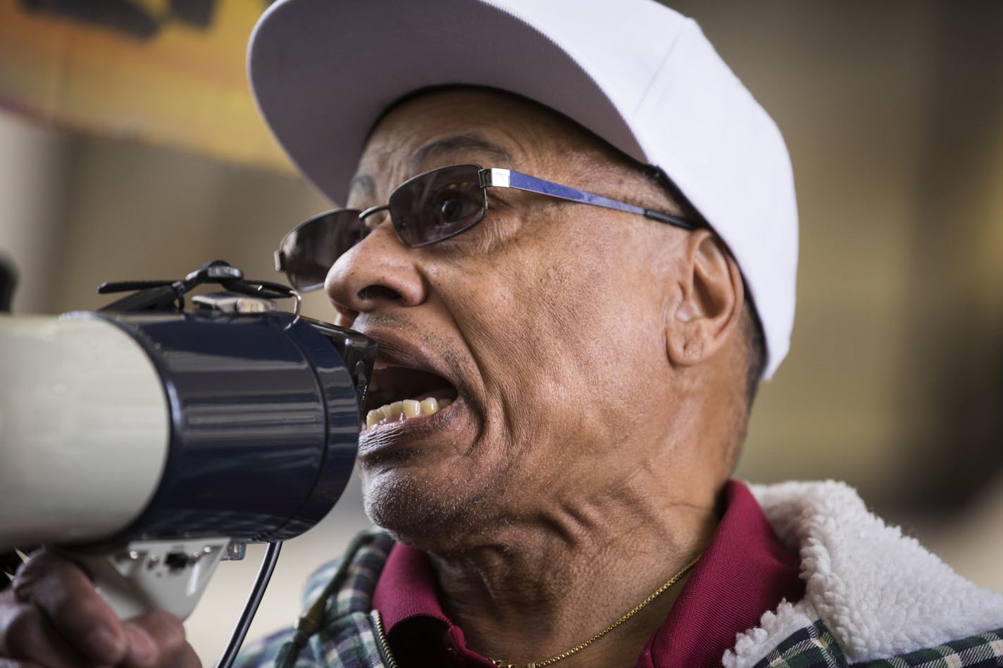 James Clark, Jamar Clark's father speaks during the "Freeman Friday" rally at the Hennepin County Government Center in Minneapolis.