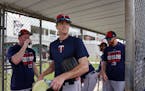 Minnesota Twins pitcher Kyle Gibson (44) made his way from the practice field to Hammond Stadium Thursday. ] ANTHONY SOUFFLE &#x2022; anthony.souffle@