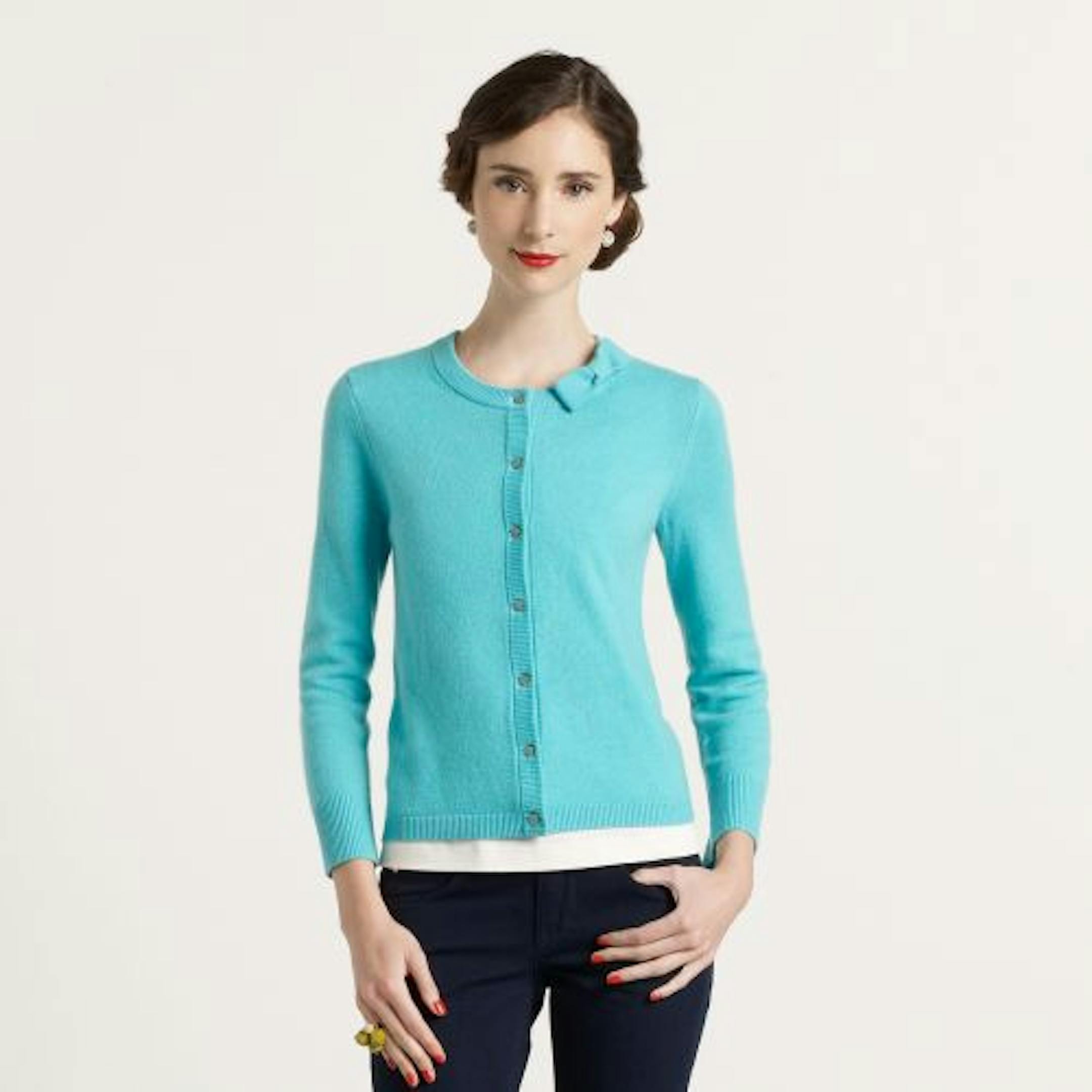 Kate Spade merino wool and cashmere cardigan ($101, originally $225), available at Melly in the Galleria.