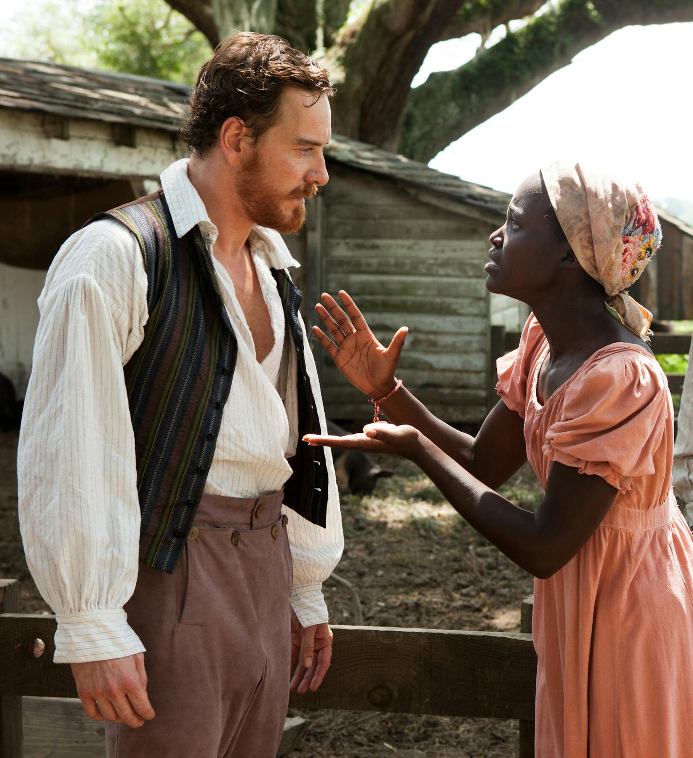 Lupita Nyong'o, right, made a strong first impression opposite Michael Fassbender in "12 Years a Slave."