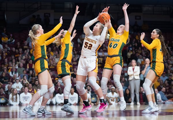 Gophers center Sophie Hart's impact has been keenly felt in the WNIT tournament, with 24 points across two games since returning from injury.