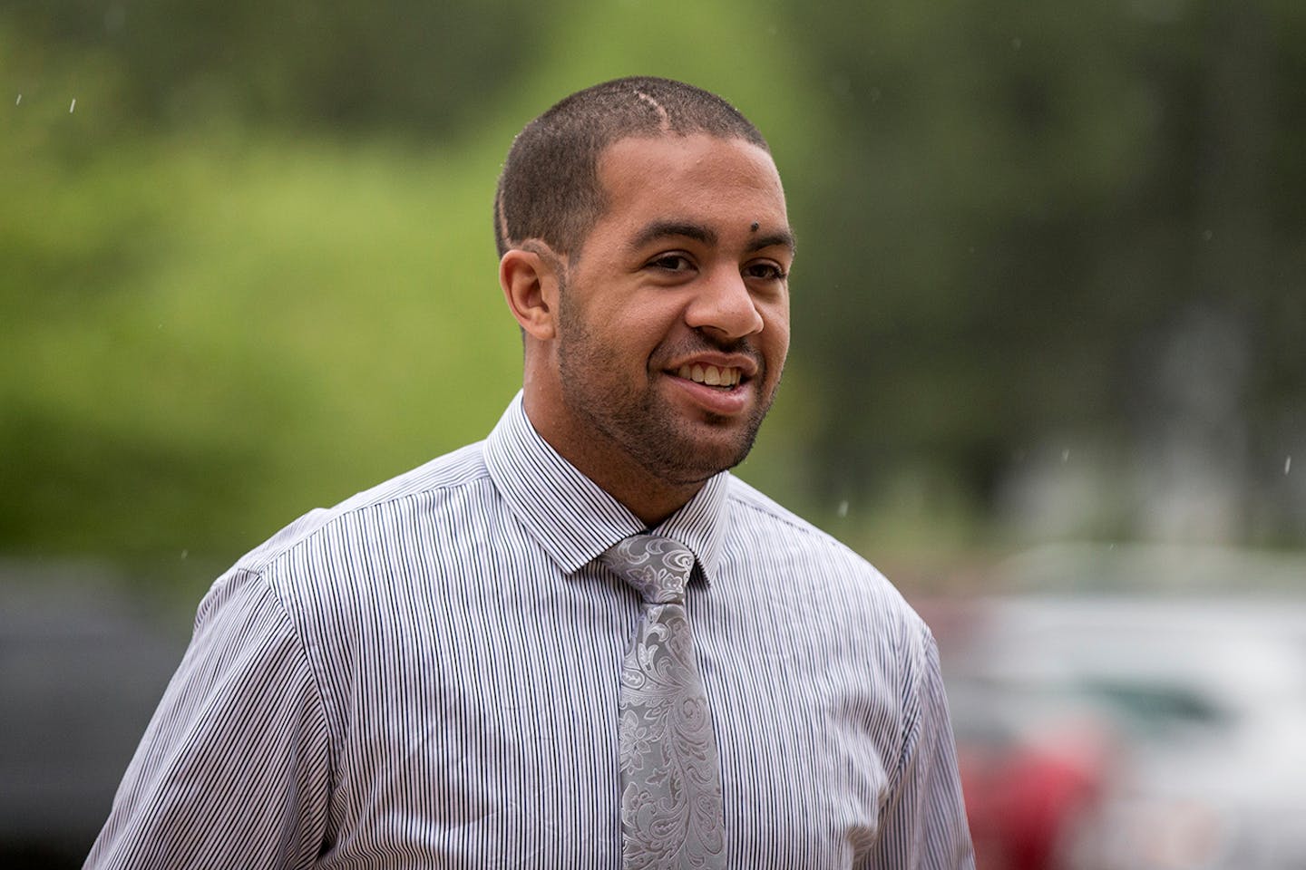 Isaac Kolstad arrives at the Blue Earth County Justice Center.