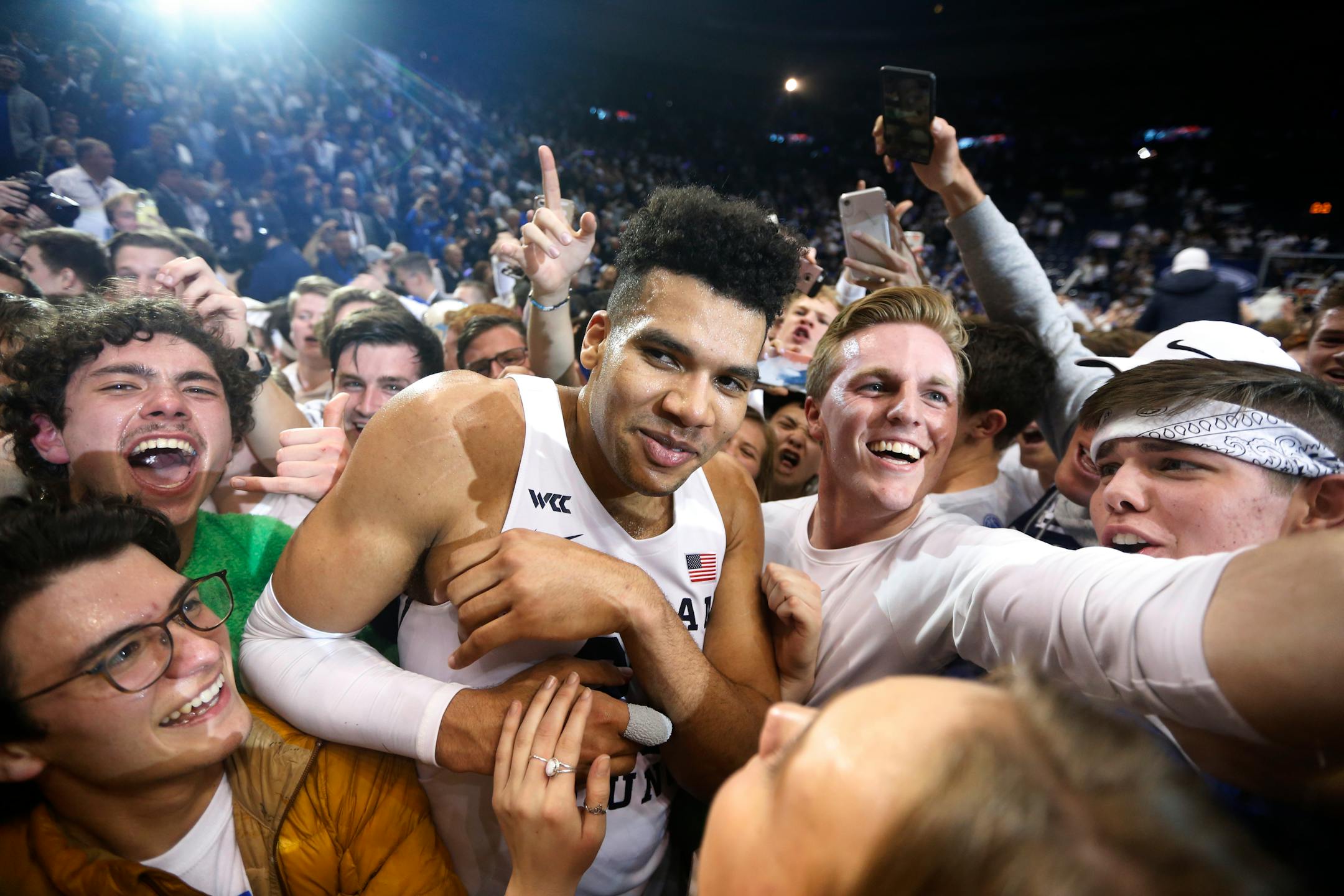 Brigham Young's Yoeli Childs had 28 points and 10 rebounds in a 91-78 upset victory over then-No. 2 Gonzaga on Feb. 22 in Provo, Utah. The Cougars went 24-7 during the regular season.