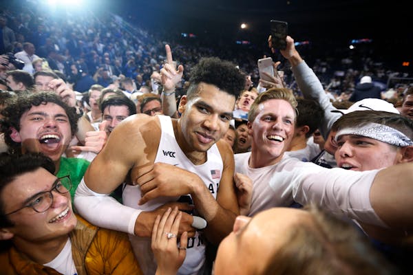 Brigham Young's Yoeli Childs had 28 points and 10 rebounds in a 91-78 upset victory over then-No. 2 Gonzaga on Feb. 22 in Provo, Utah. The Cougars wen