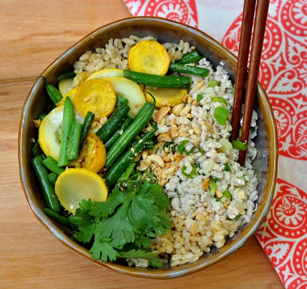 Lemongrass Turkey Rice Bowls with Vegetable Stir-fry
