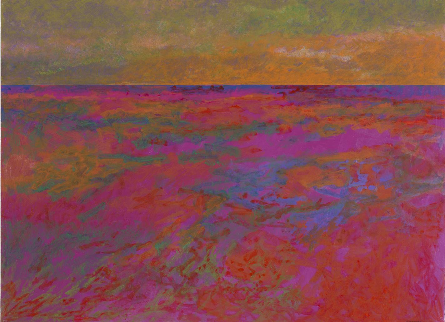 George Morrison's "Spirit Path, New Day, Red Rock Variation: Lake Superior Landscape" 1990, acrylic and pastel on paper, 22 1/2 x 30 1/8 in Collection Minnesota Museum of American Art