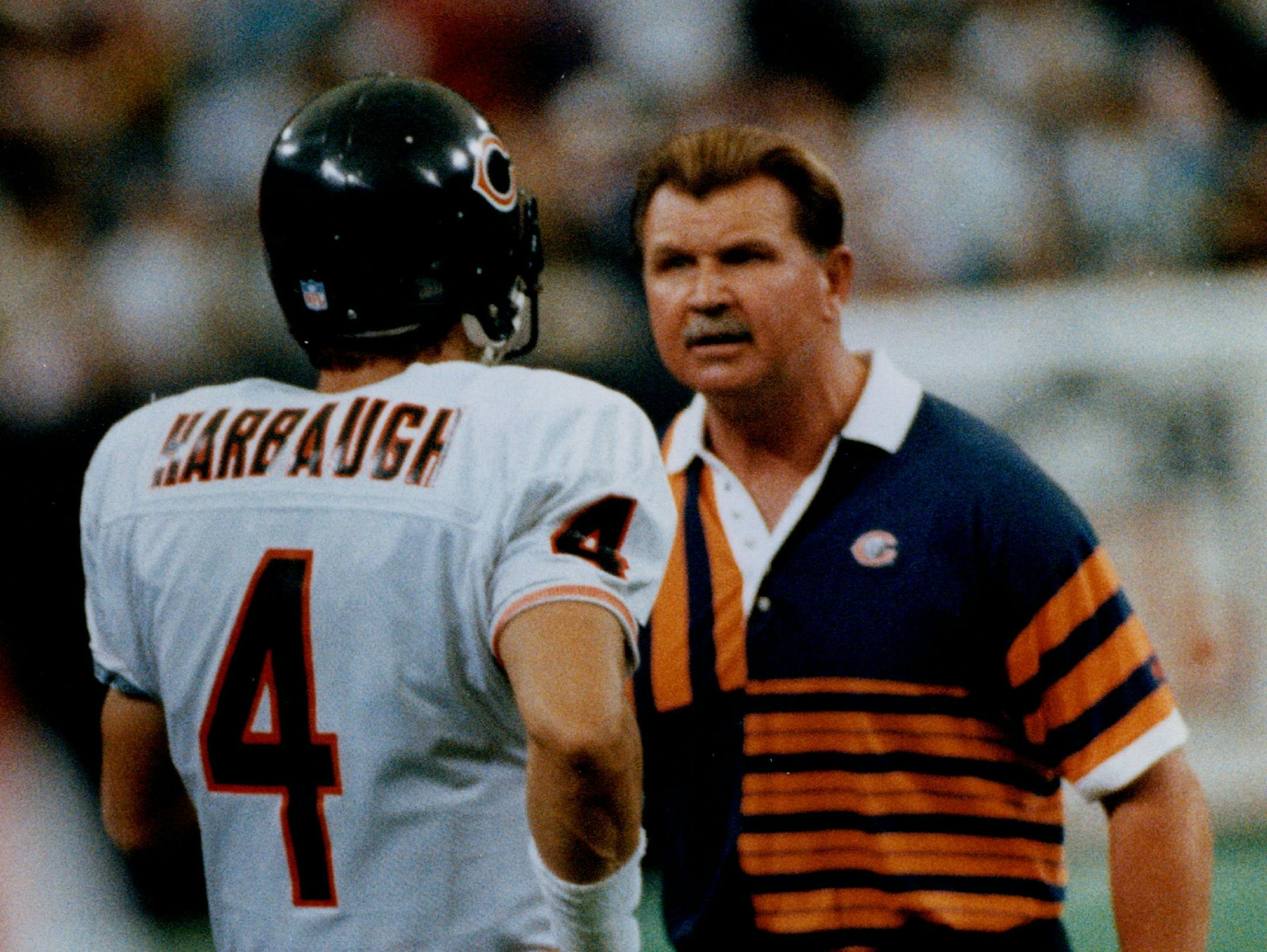October 4, 1992 Vikings come back to defeat the bears, 21-20 Mike Ditka had a few words for his. quarterback Jim Harbaugh after he threw an interception in the fourth to quarter... August 11, 1993 John Croft, Minneapolis Star Tribune