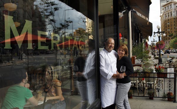 Russell and Desta Klein outside their downtown St. Paul restaurant.