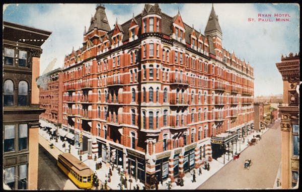 The Ryan Hotel at 6th and Robert Sts. in St. Paul, approximately 1913.