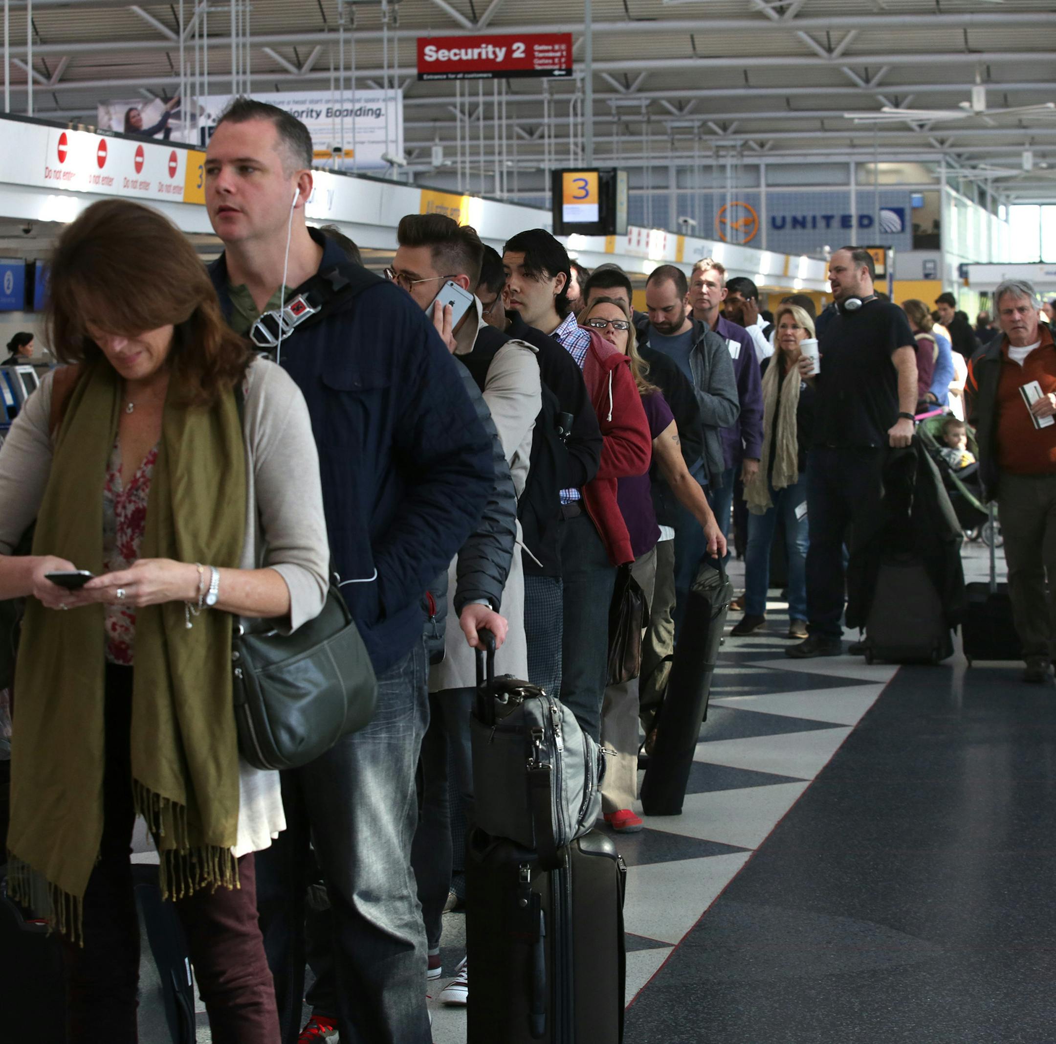 Long security lines stranded fliers overnight at Chicago's O'Hare.