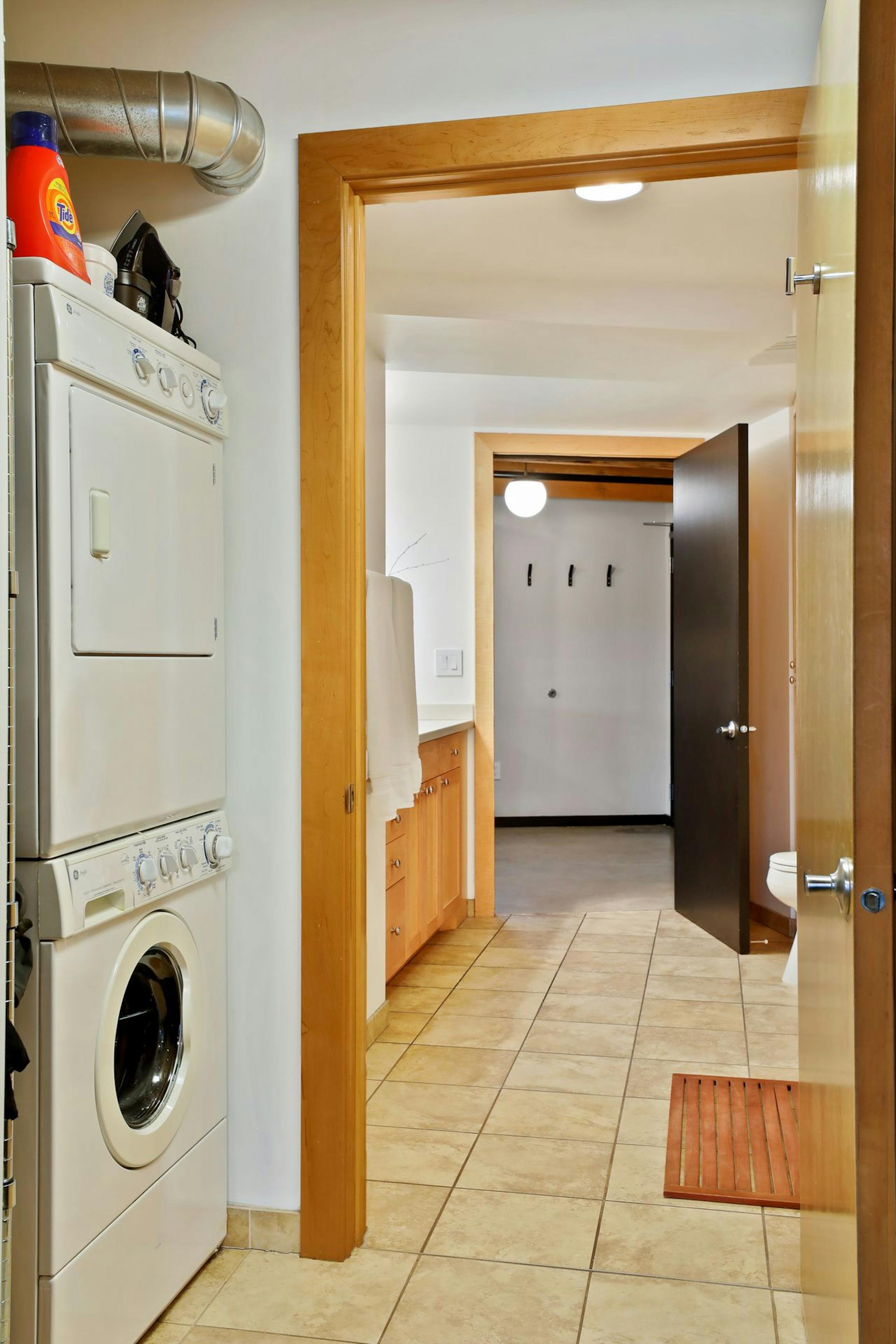 The laundry area.