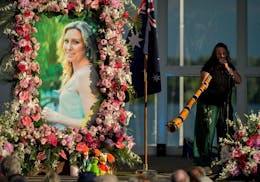 Johanna Morrow was one of two musicians to play the didgeridoo during Justine Damond's memorial ceremony Friday night.
