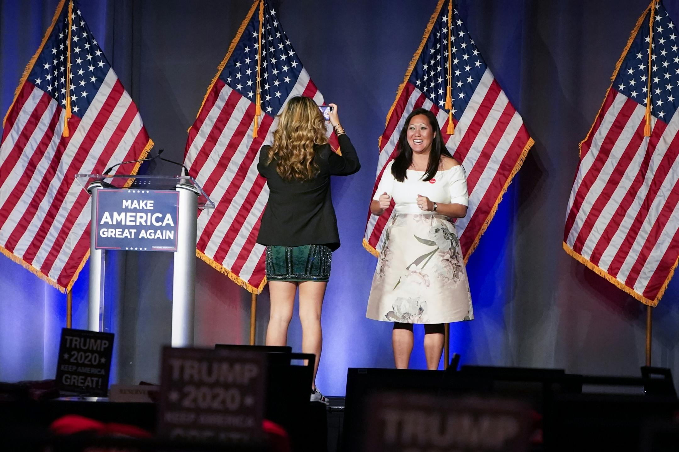 Jennifer Carnahan, chair of the Minnesota Republican Party recorded a quick social media video around 5:30 pm to encourage everyone to vote and to stay in line to vote Tuesday night at the MNGOP Election Night Party at the DoubleTree Hotel in Bloomington.