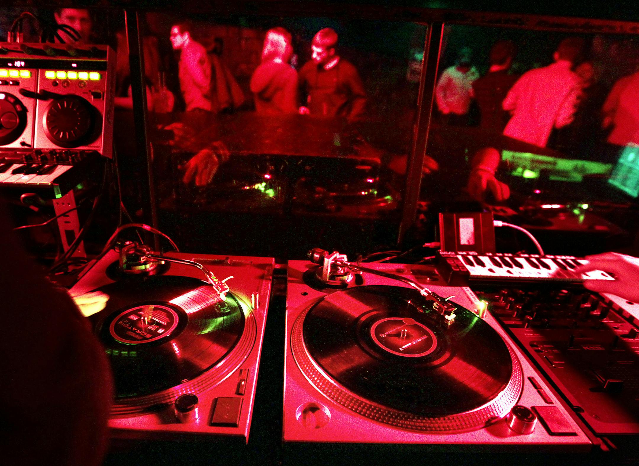 Dancers hit the floor as Jimmy 2 Times, Last Word and Plain Ole Bill deejay together at the Get Cryphy dance night in the Record Room at First Avenue in Minneapolis February 1, 2013. (Courtney Perry/Special to the Star Tribune) ORG XMIT: MIN1302041000301148