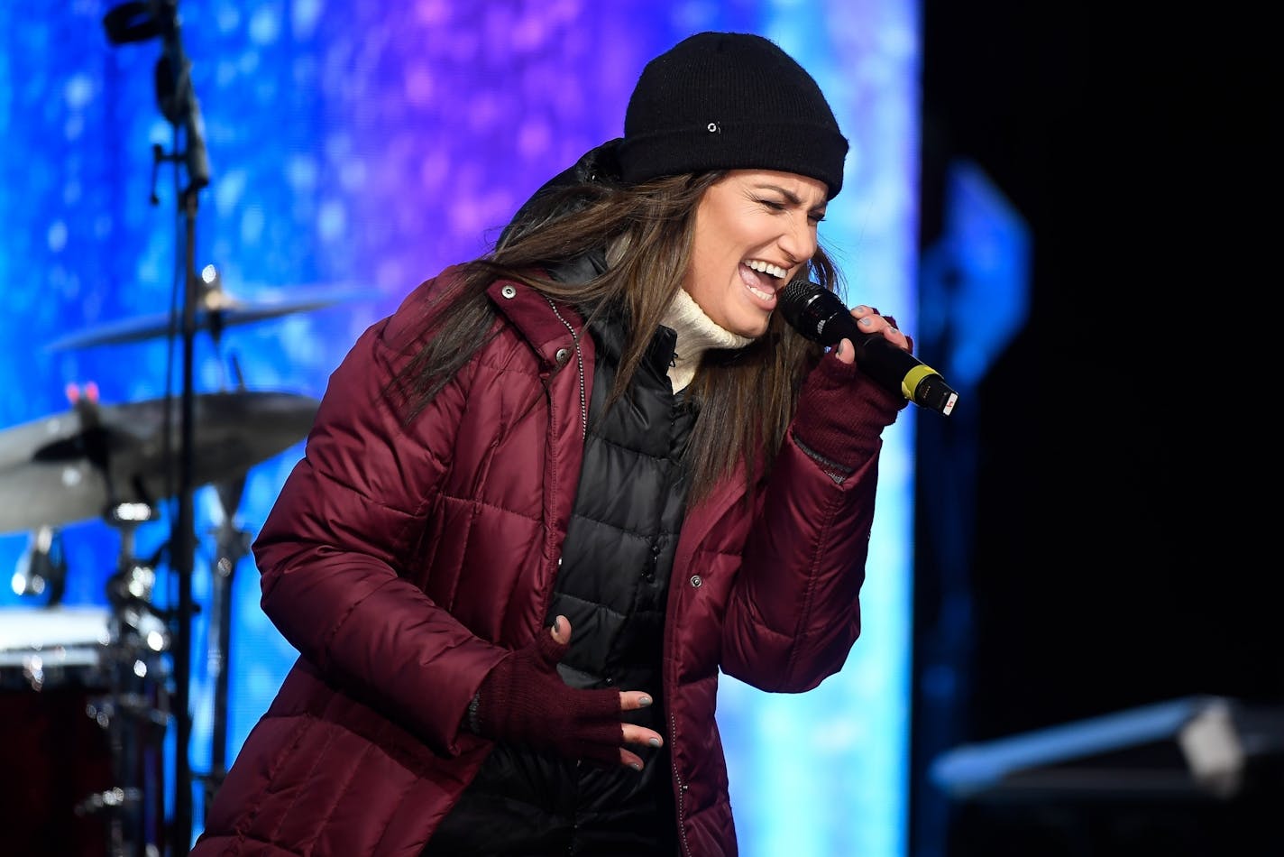 Idina Menzel sang "Let It Go" on Nicollet Mall on Friday night in downtown Minneapolis.