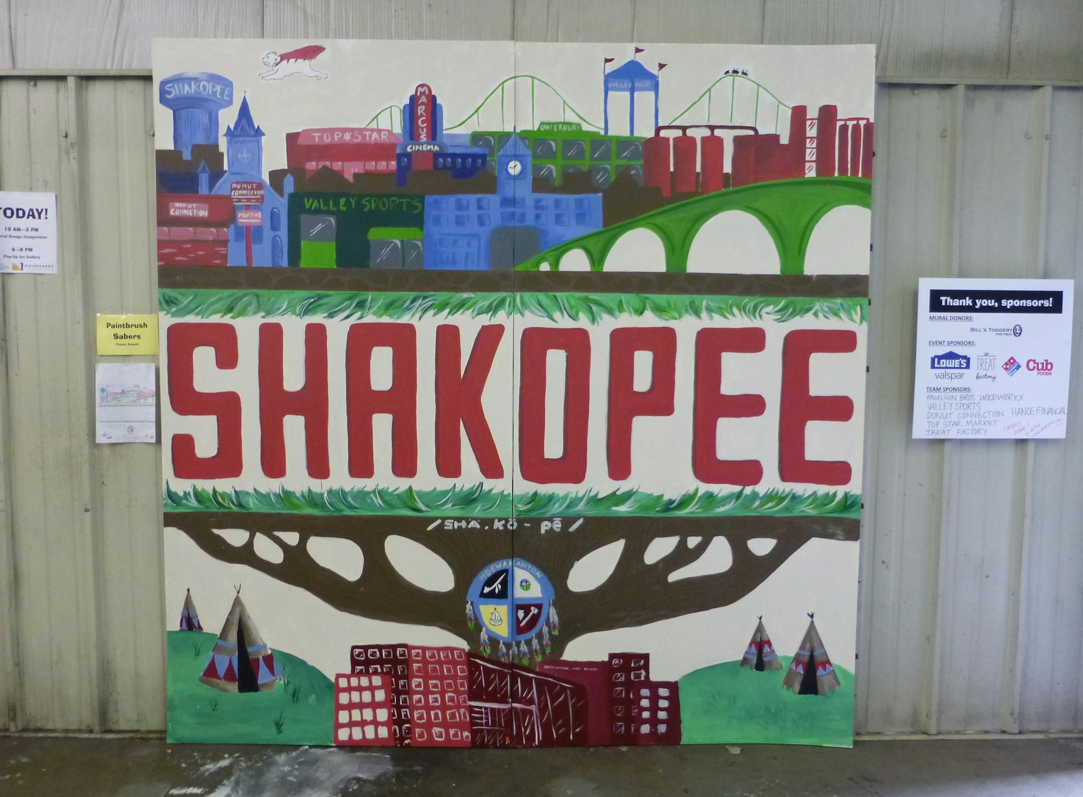 The mural design, submitted by students in an Advanced Placement Art class at Shakopee High School, was chosen to be painted on the Holmes Street Tunnel.