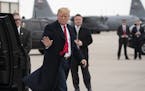 President Donald J. Trump boards Air Force One to leave Minnesota after visiting Nuss Truck and Equipment in Burnsville for a roundtable discussion on