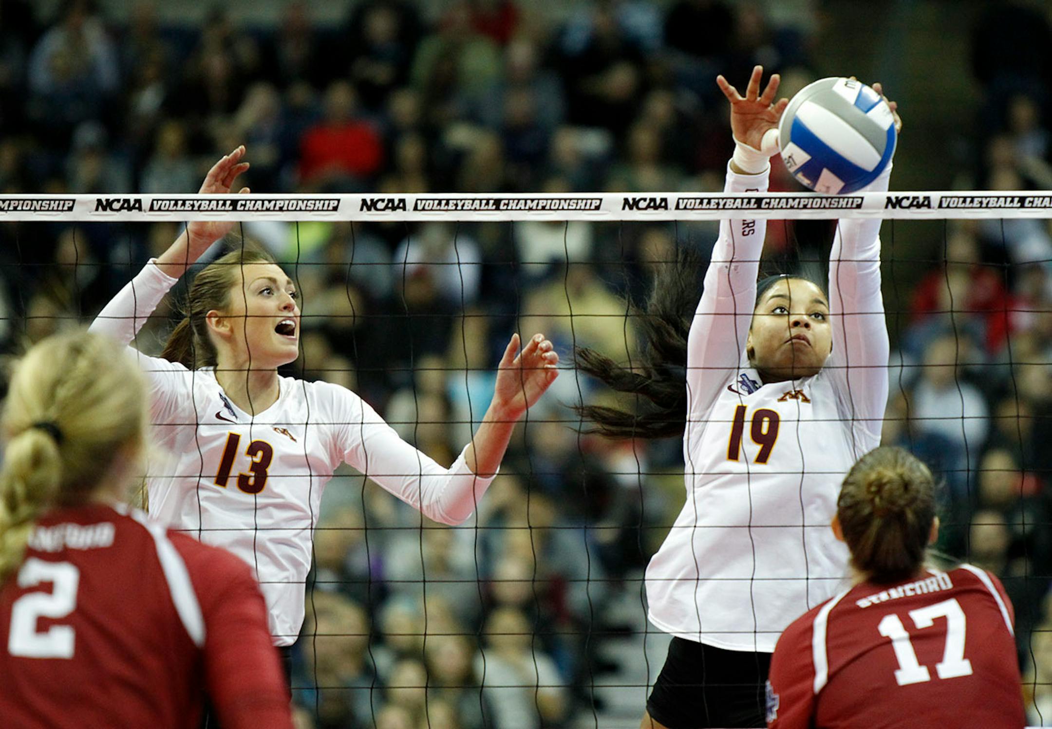 Minnesota outside hitter Alexis Hart (19) during last season's NCAA tournament.