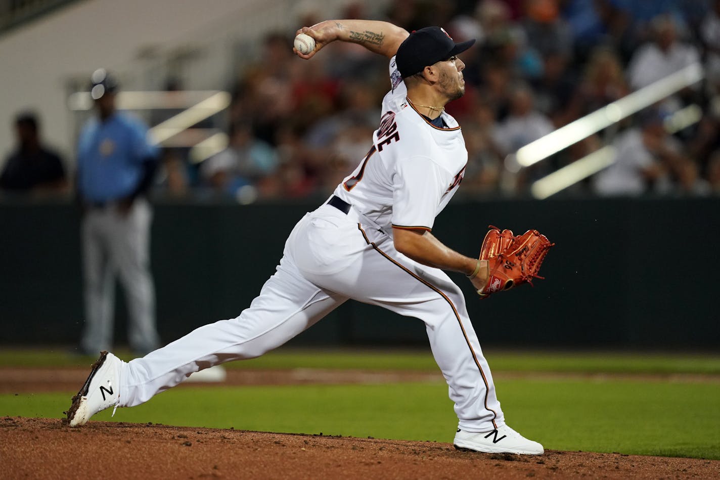 Lewis Thorpe delivered a pitch during spring training.