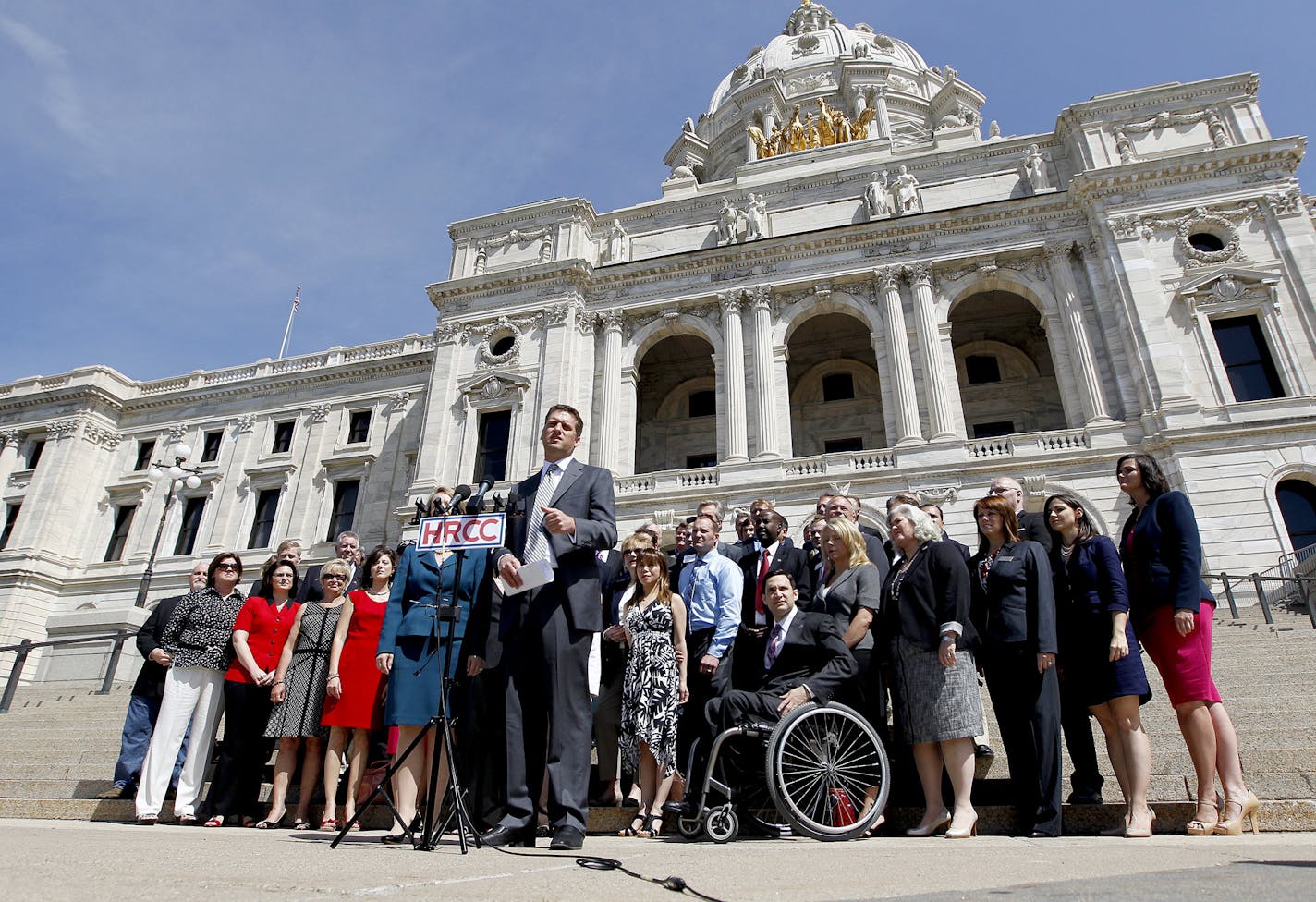 Kurt Daudt, House Minority Leader, introduced the House Republican candidates in front of the Capitol before they filed for office at the Office of the Secretary of State, Thursday, May 29, 2014 in St. Paul, MN. ] (ELIZABETH FLORES/STAR TRIBUNE) ELIZABETH FLORES &#x2022; eflores@startribune.com