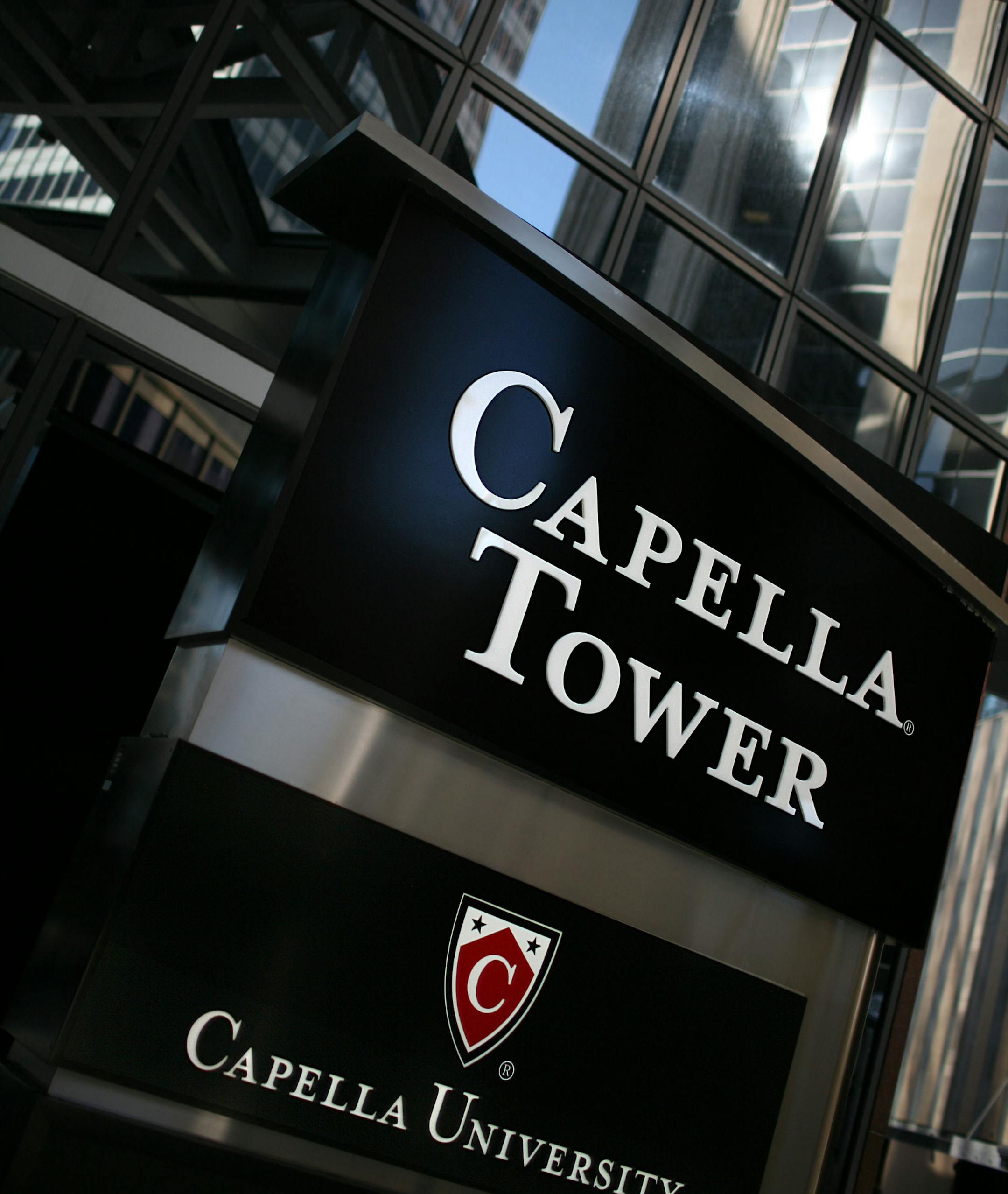 Capella Towers is located on the southeast corner of Second Av and 6th Street in Minneapolis. You can see the ‚ÄúCapella Towers‚Äô‚Äô sign at street level as well as the Capella University logo. ] Photo David Denney ‚Ä¢ ddenney@startribune.com STAR TRIBUNE 30June2011 ORG XMIT: MIN2013072317572014