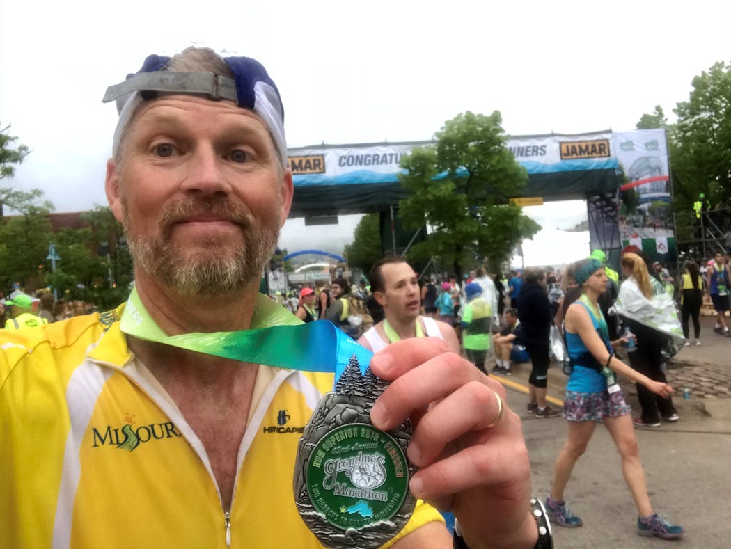 Eric Strand will again make his way to the starting line of Grandma's Marathon, by way of the finish line. Strand starts his day in Canal Park, runs up the North Shore, then turns around with the rest of the runners. He has been competing in a double marathon for years. 