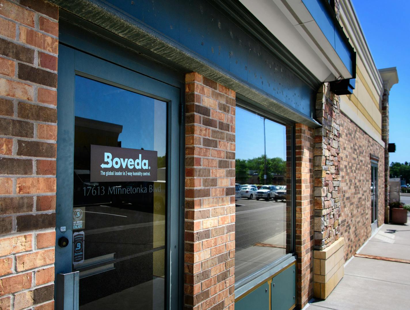 Entrance to the current Boveda Inc. headquarters, most of which is on the basement level. below the main entrance. ] GLEN STUBBE * gstubbe@startribune.com Wednesday, June 22, 2016, The headline is the cannabis industry may be having its first effect on the Twin Cities' commercial real estate scene. A small and rather indirect effect, to be sure... but legalized weed has indeed driven a deal for a $1 million building purchase at the Opus Business Park in Minnetonka. The buyer is a company called