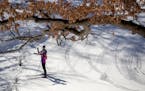 Slater Crosby, left, and Kelly Donahue, recently examined the course at Wirth Park for the World Cup cross-country ski race that was called off on Thu