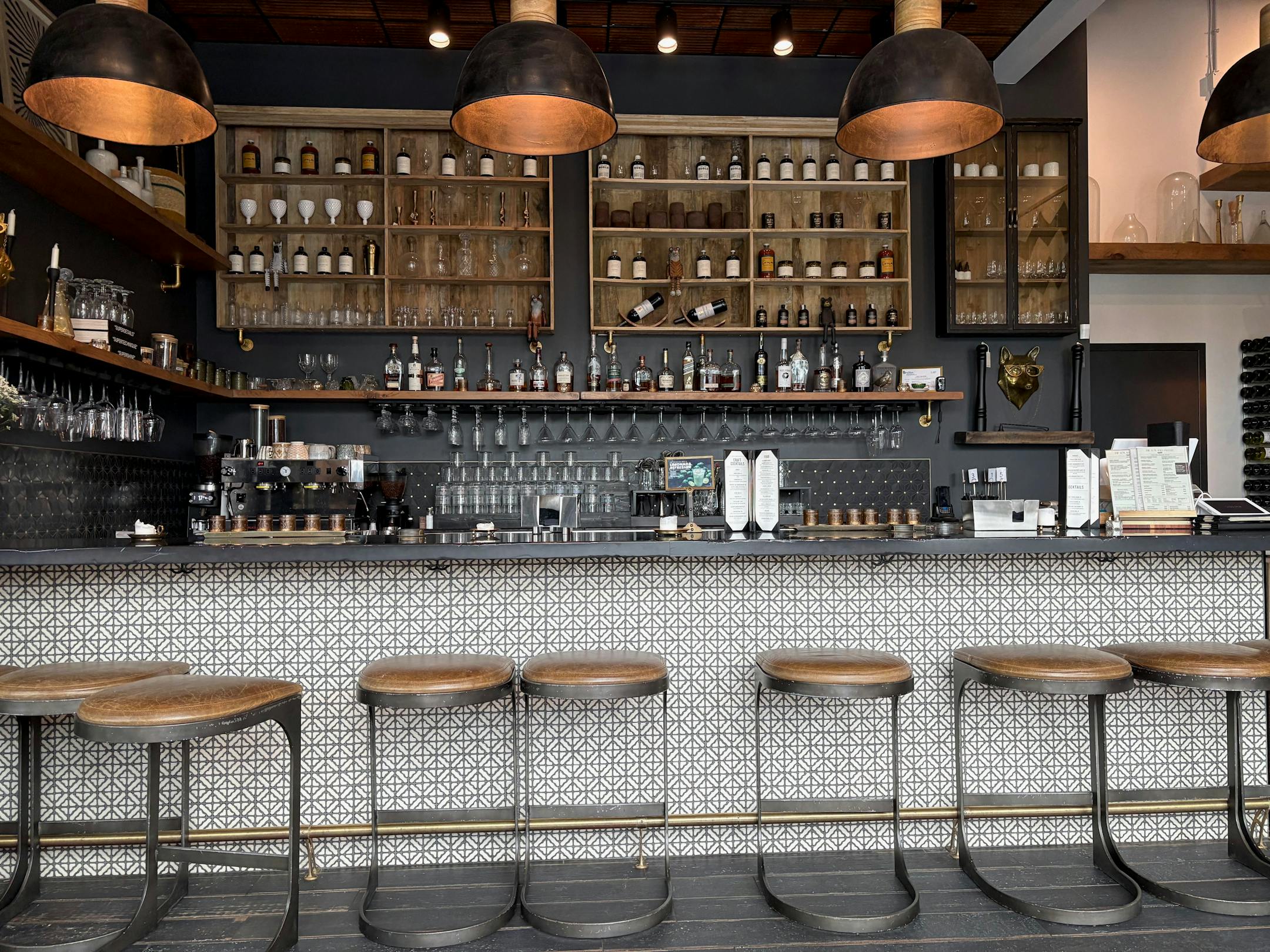 The Fox & Pantry's bar inside the expanded coffee shop in Plymouth