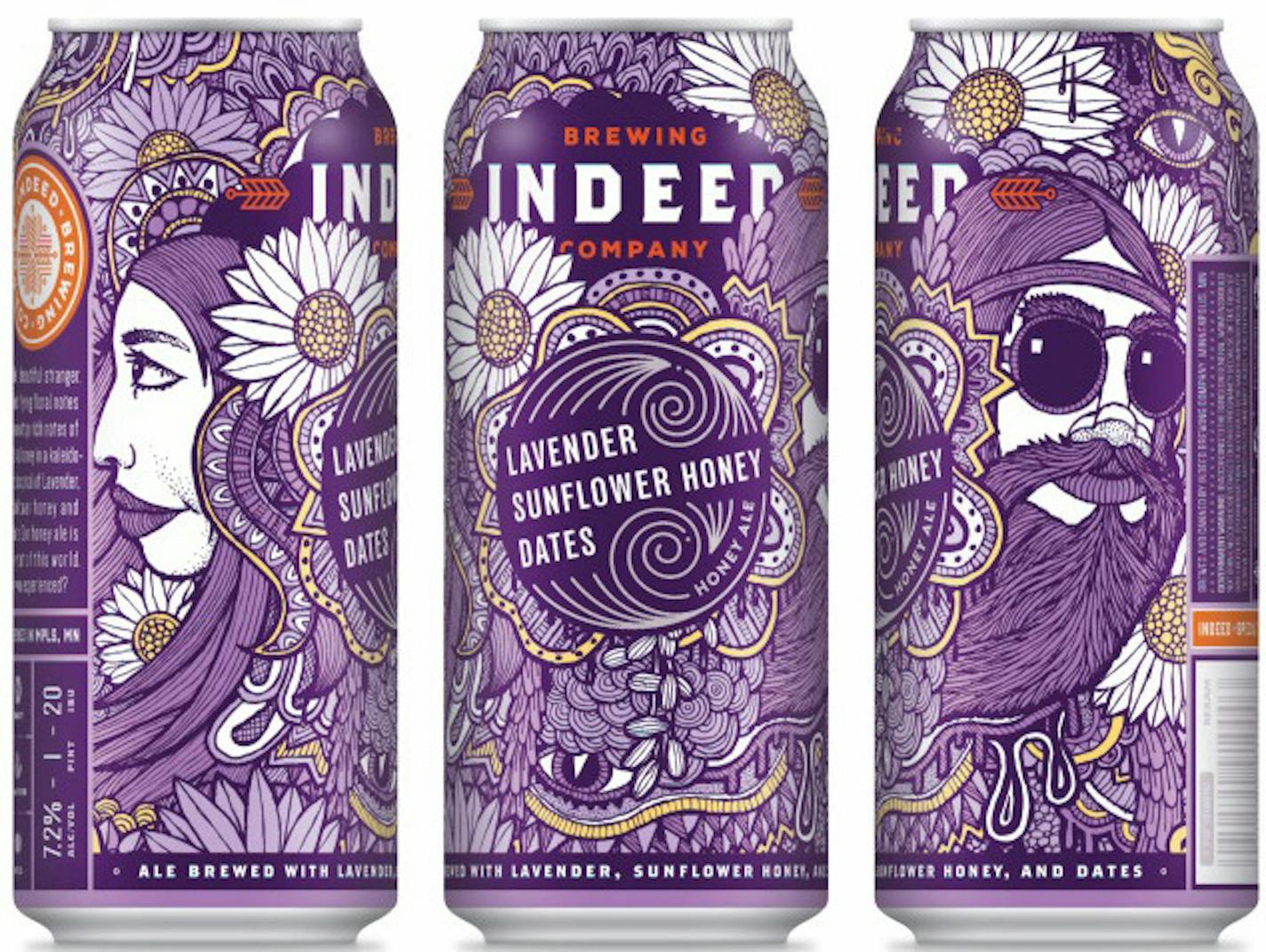 (Courtesy of Indeed Brewing) Caption: Federally approved cans of Lavender, Sunflower Honey and Dates beer. Never mind that the letters L, S and D line up. Credit: Provided by Indeed Brewing Co.