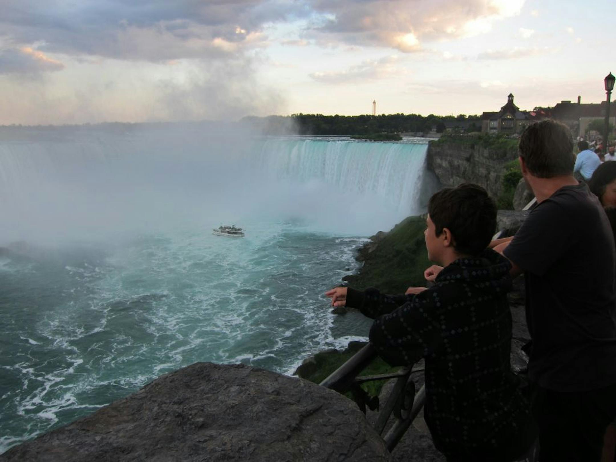 A mist shrouds Niagara Falls on the Canadian side. Tourists won't want to miss the Maid of the Mist boat tours, which run from both sides.
