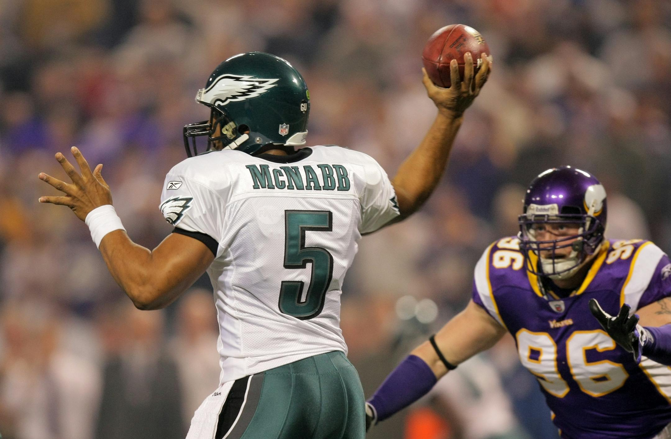 Quarterback Donovan McNabb, who had a 5-1 record against the Vikings with the Eagles and Redskins, should fit in well with the Vikings, according to former coach Brad Childress.