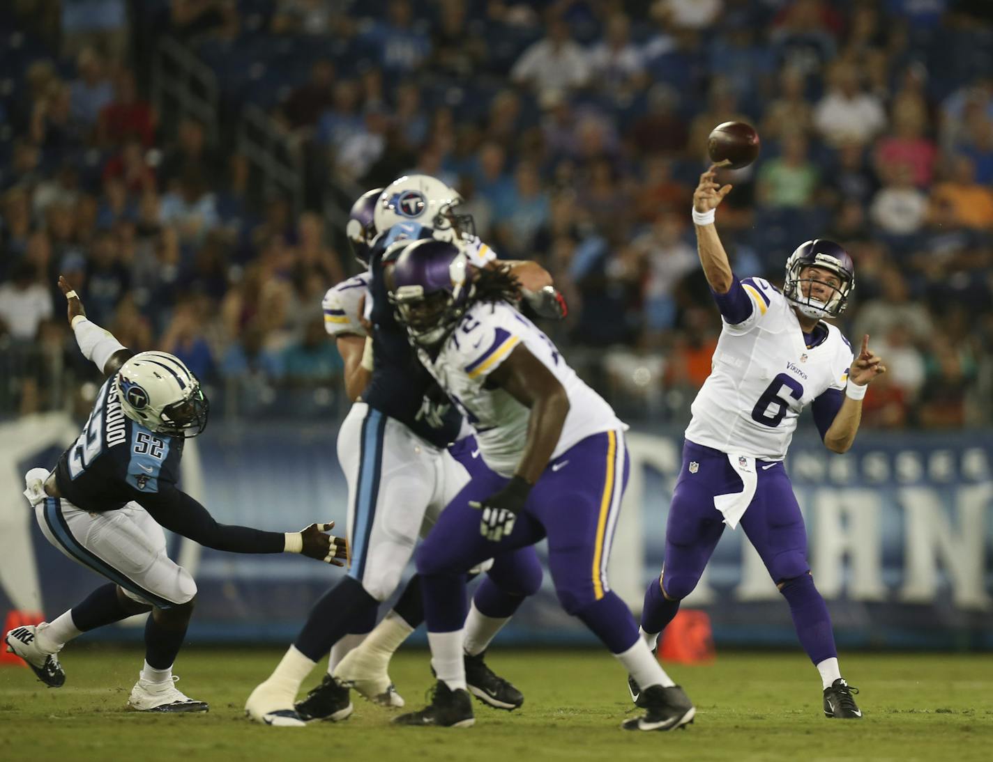 Vikings starting quarterback Taylor Heinicke, during the preseason in 2015.