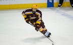 Gophers hockey player Nathan Burke during an game on Oct. 11 in Colorado Springs.