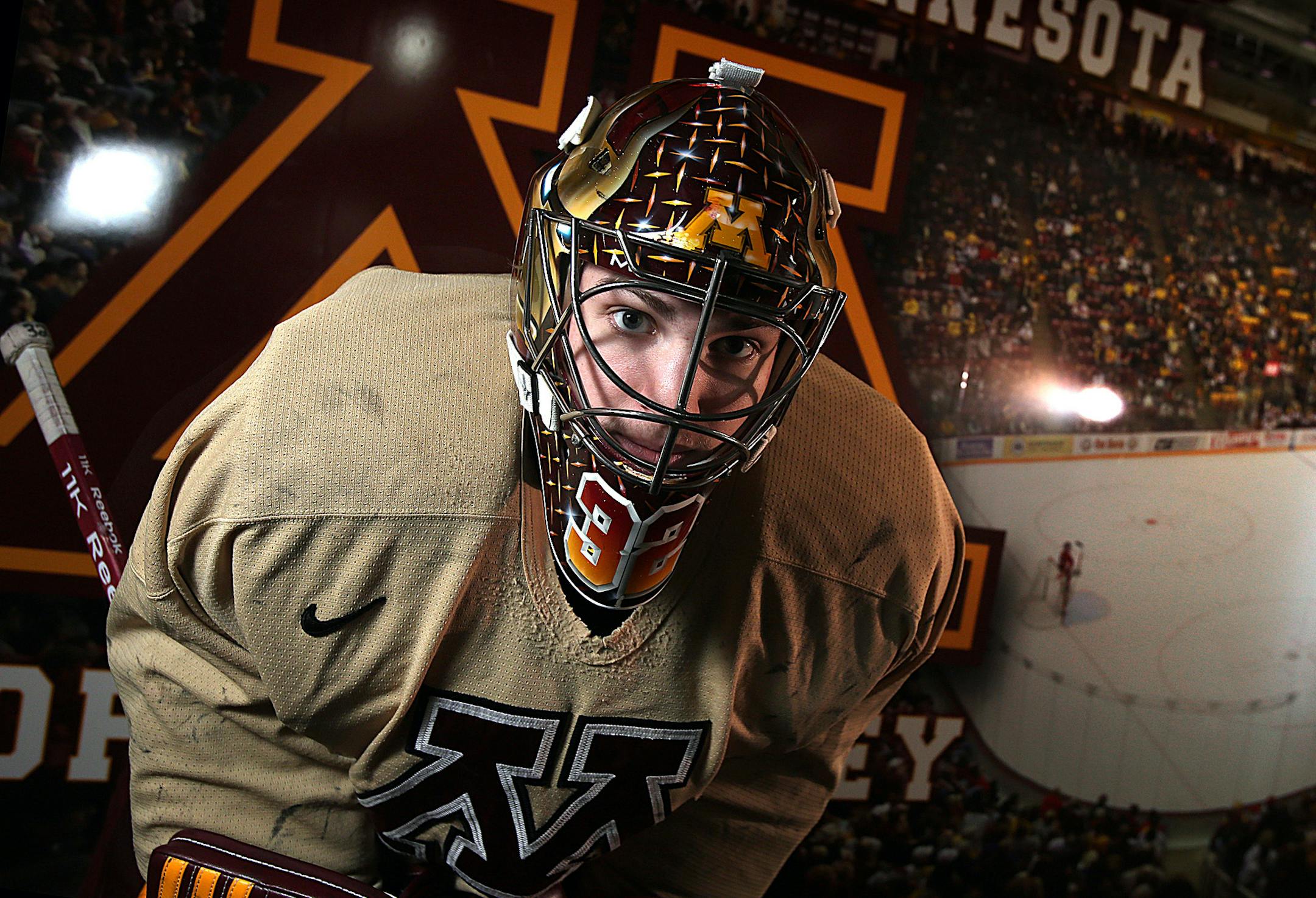 Adam Wilcox, a freshman, is a goaltender with the University of Minnesota Golden Gophers men’s hockey team. ] Photo by Jim Gehrz / JIM GEHRZ•jgehrz@startribune.com (JIM GEHRZ/STAR TRIBUNE) / February 6, 2013 / 1:00 PM Minneapolis, MN