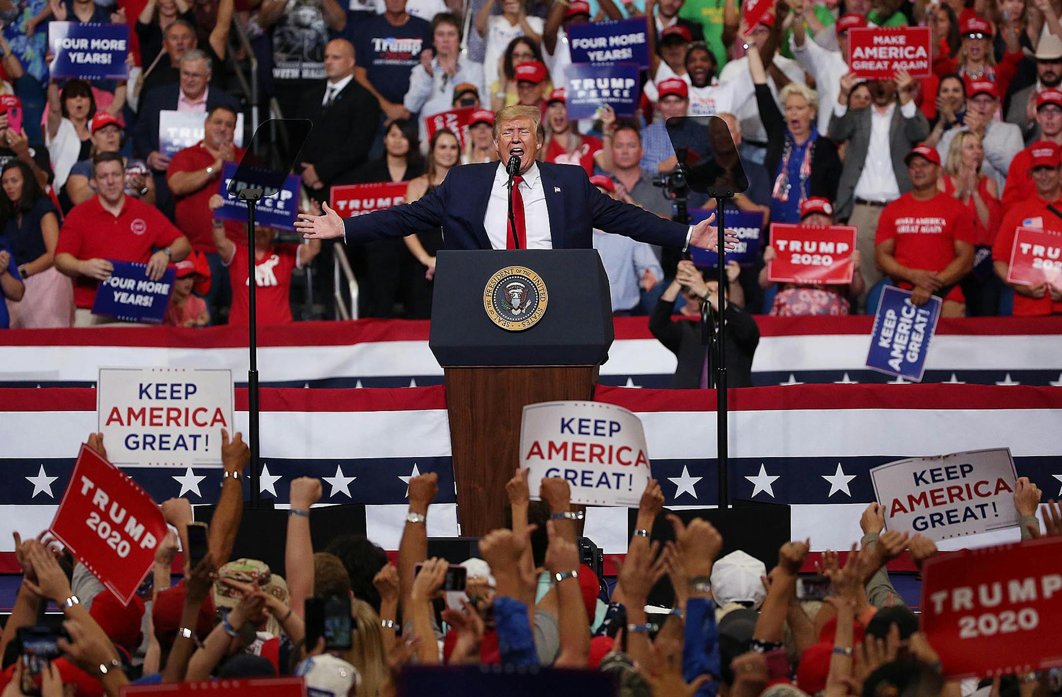 President Trump was at center stage Tuesday night in Orlando, where he kicked off his 2020 reelection campaign at a rally.