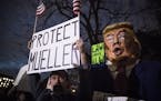 A "Protect Mueller" protest at Lafayette Square in Washington, Nov. 8, 2018. President Donald Trump fired Attorney General Jeff Sessions the day after