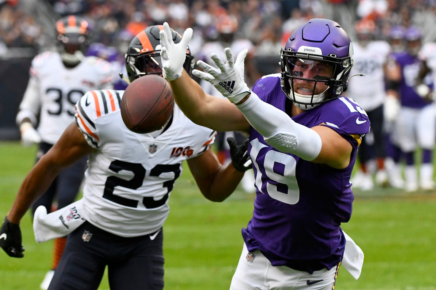 Adam Thielen, right, is back just in time from a COVID-related absence. He returns to face the Jaguars, the NFL's worst team against the pass.