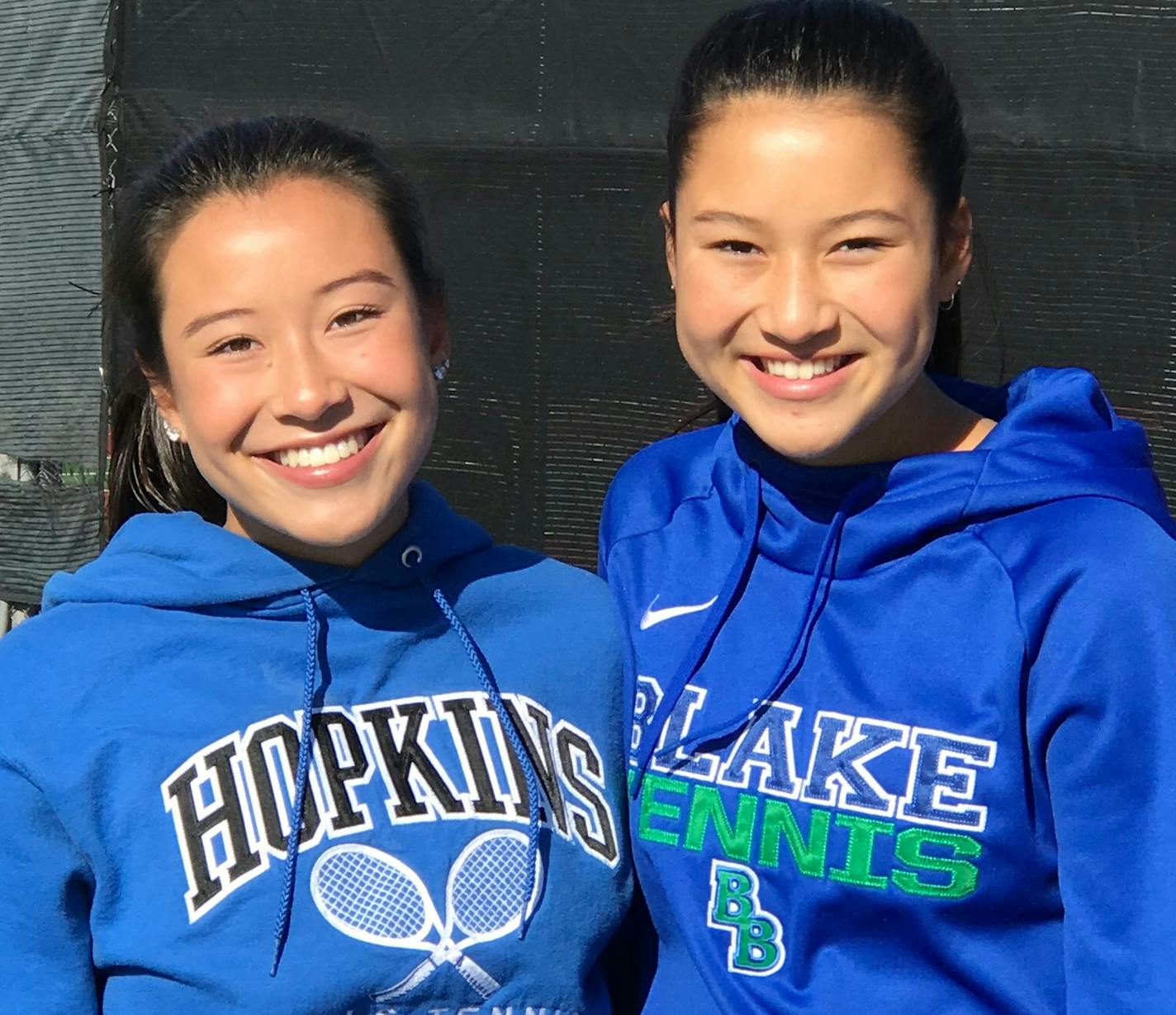 Sisters Maddie Suk (left), a Hopkins senior, and Bella, a Blake freshman, will pursue titles at different sites.