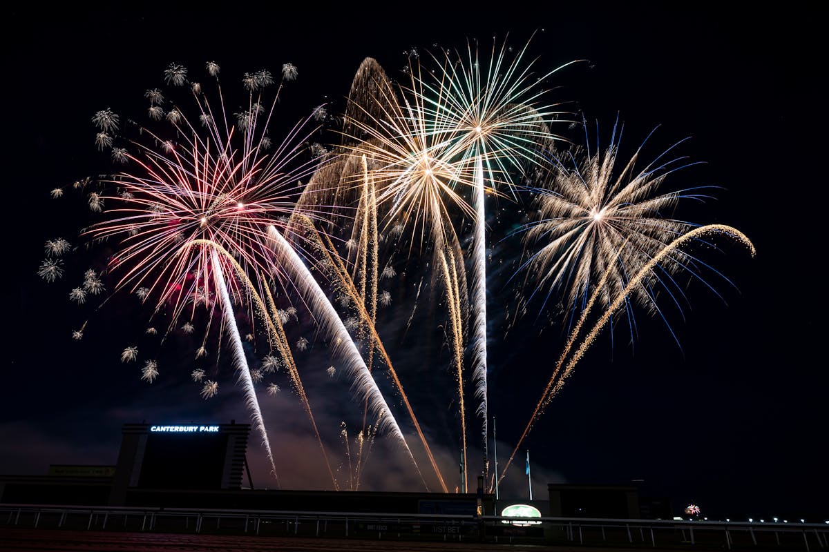 Fireworks go off during the Kwik Trip Fireworks Spectacular at Canterbury Park in Shakopee on Wednesday.