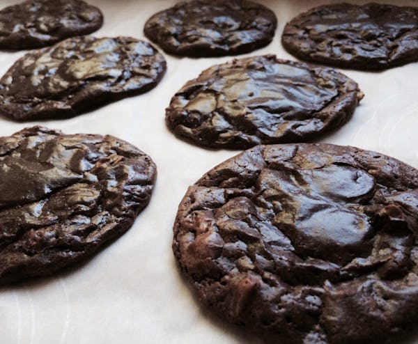 Rick Nelson, Star Tribune Flourless Chocolate Pecan Cookies.