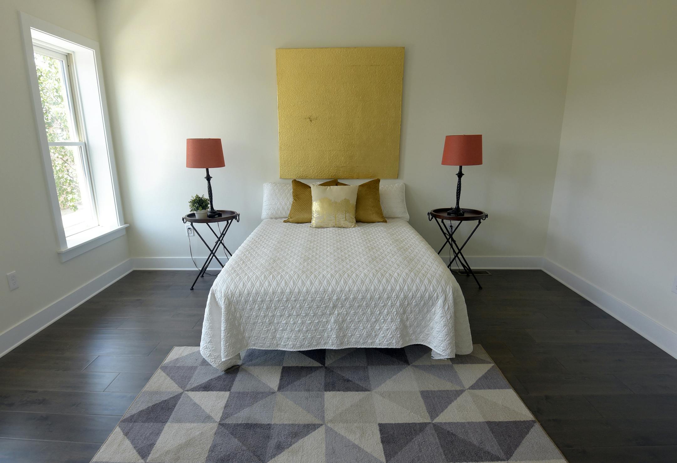 This is a third-floor bedroom in the home that Drew Foxwell staged on South Highland Avenue in Baltimore. (Algerina Perna/Baltimore Sun/TNS) ORG XMIT: 1187003