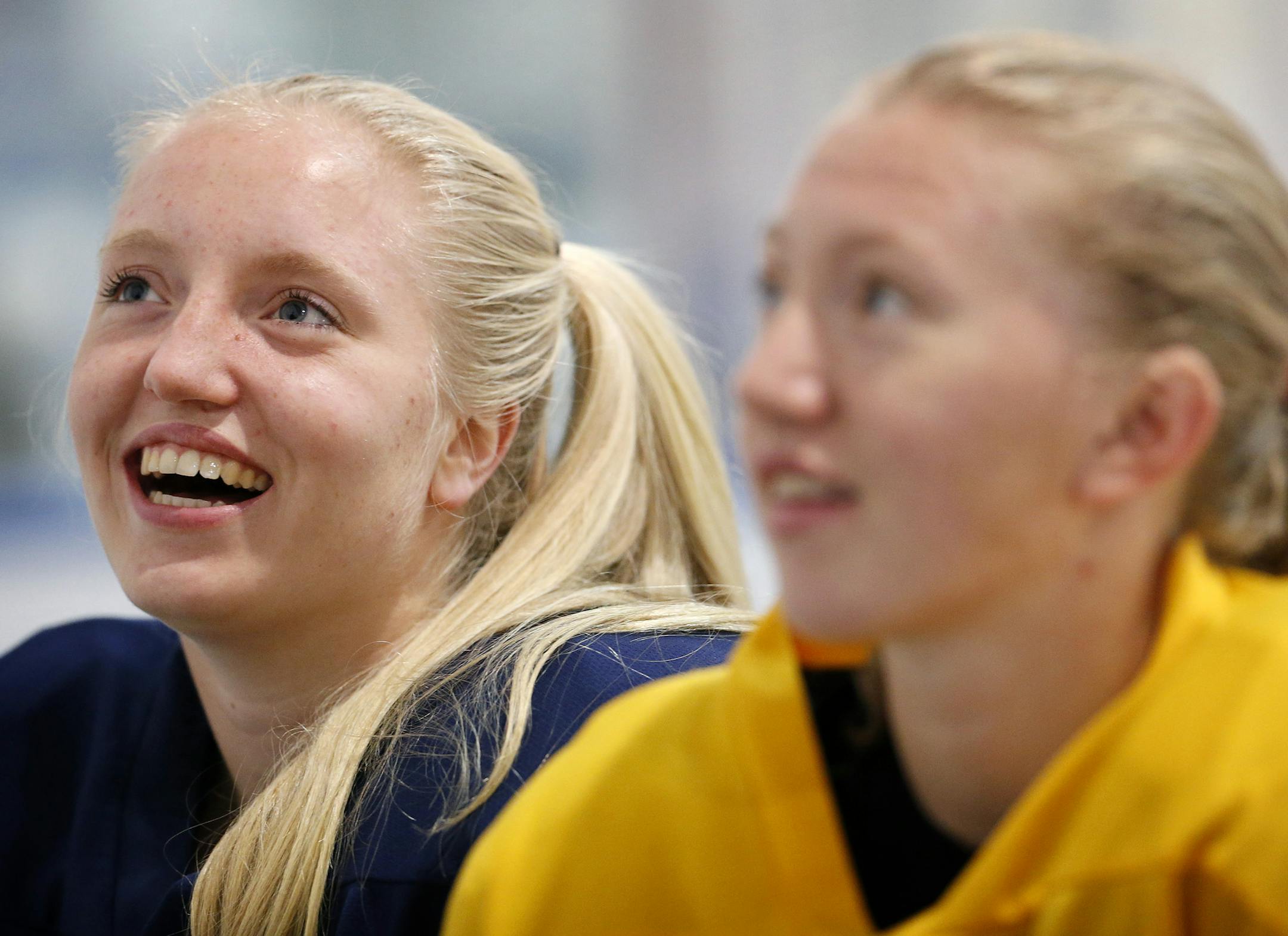 Anna Zumwinkle. left. is a senior and natural leader; Grace, one year younger, is a high-scoring forward. (Carlos Gonzalez, Star Tribune)