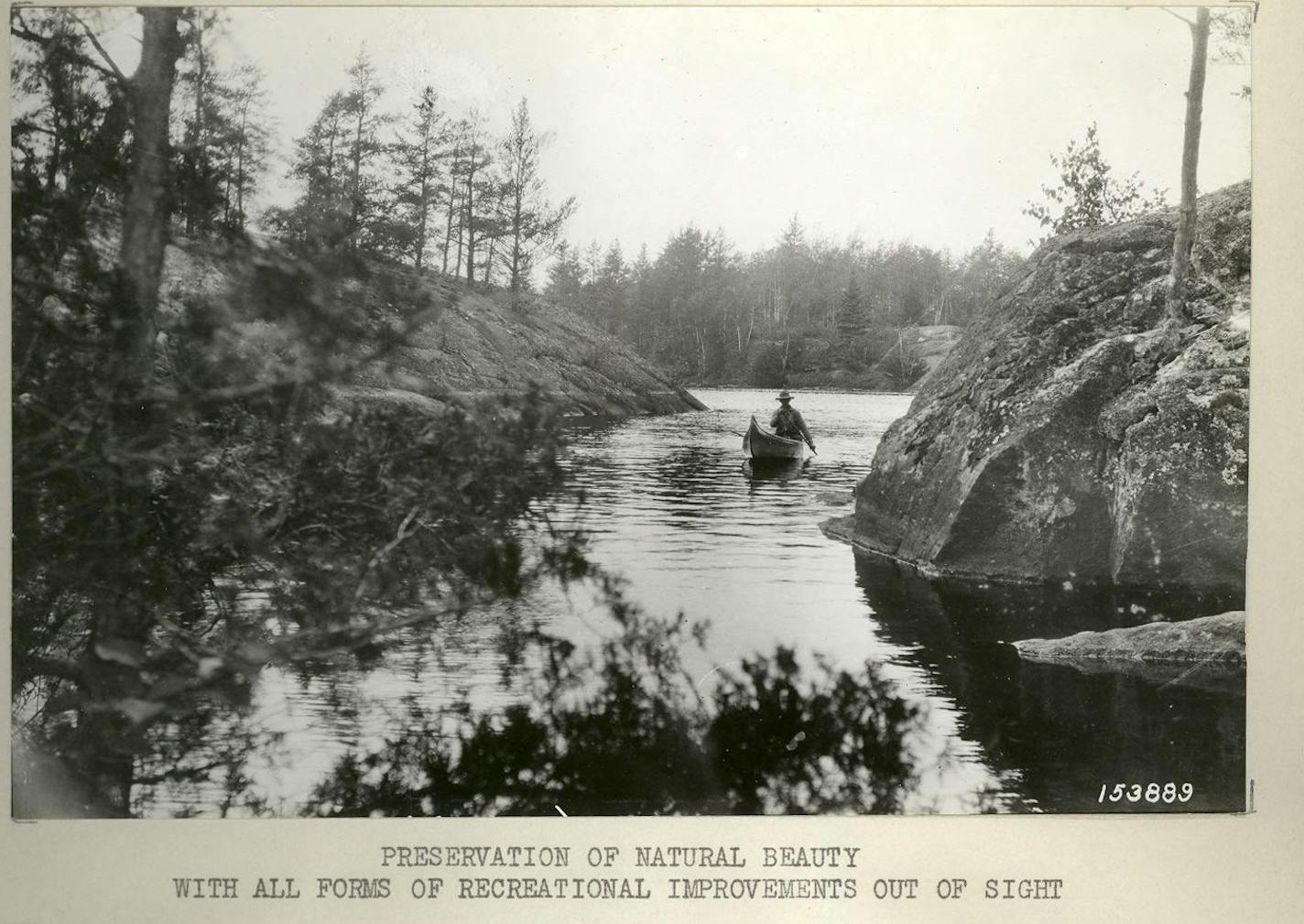 A channel between small islands on Lake Saganaga.