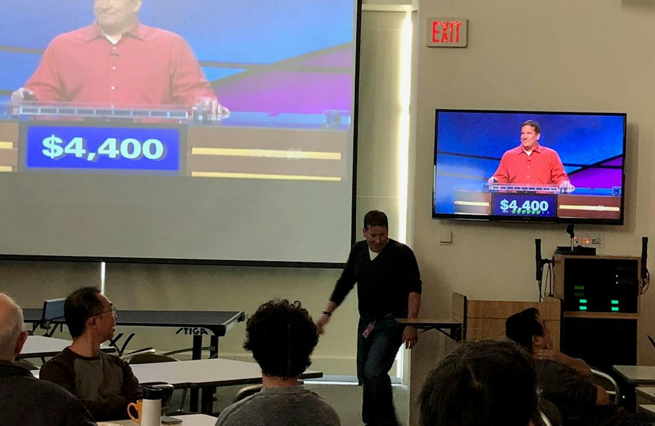 Rob Worman hosted a viewing party at work.