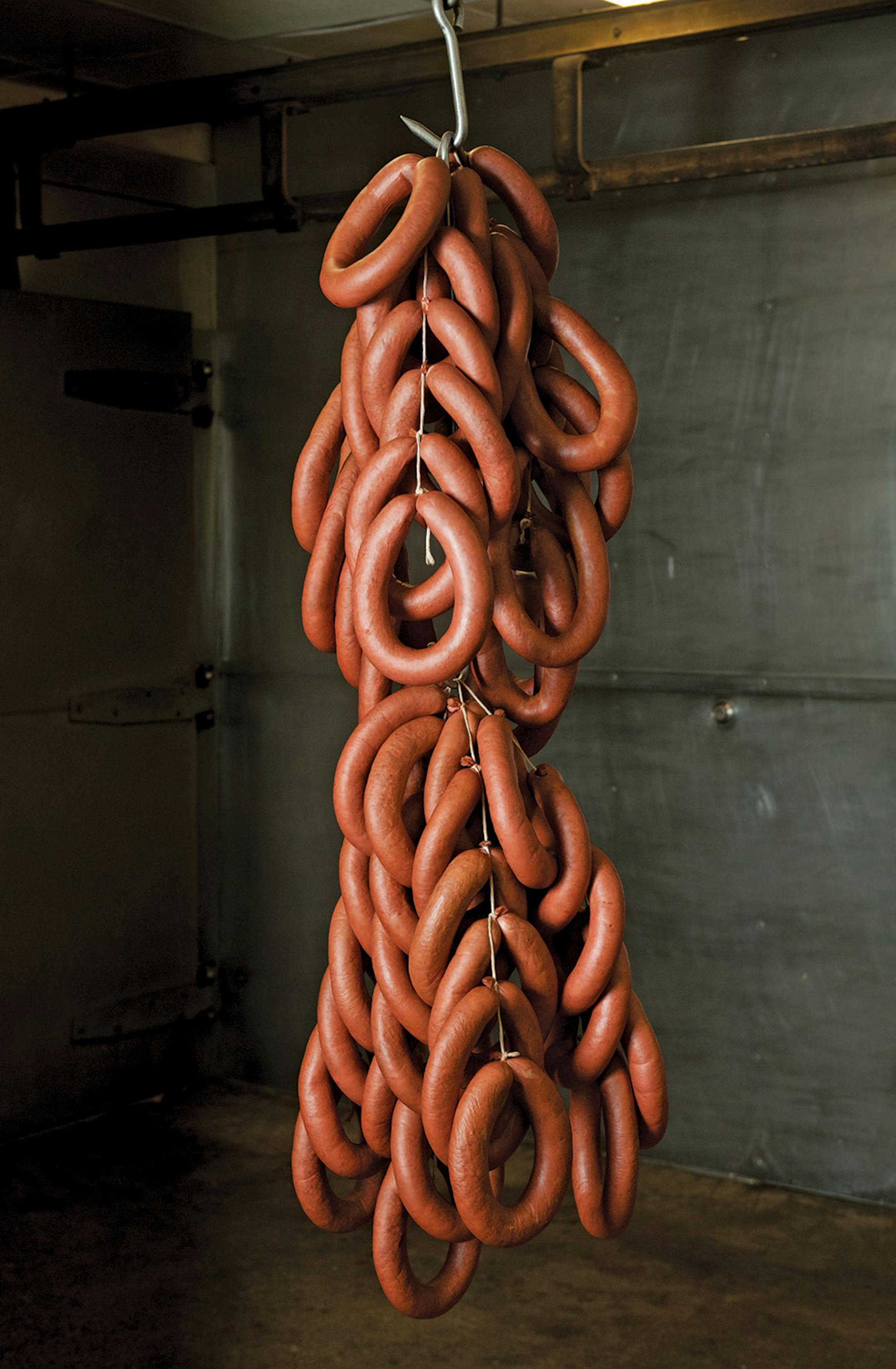 Ring bologna is a specialty in Pierz, Minn., where it's available fresh every Wednesday at noon. From "The New Midwestern Table" by Amy Thielen.