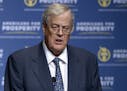 FILE - In this Aug. 30, 2013, file photo, Americans for Prosperity Foundation Chairman David Koch speaks in Orlando, Fla.